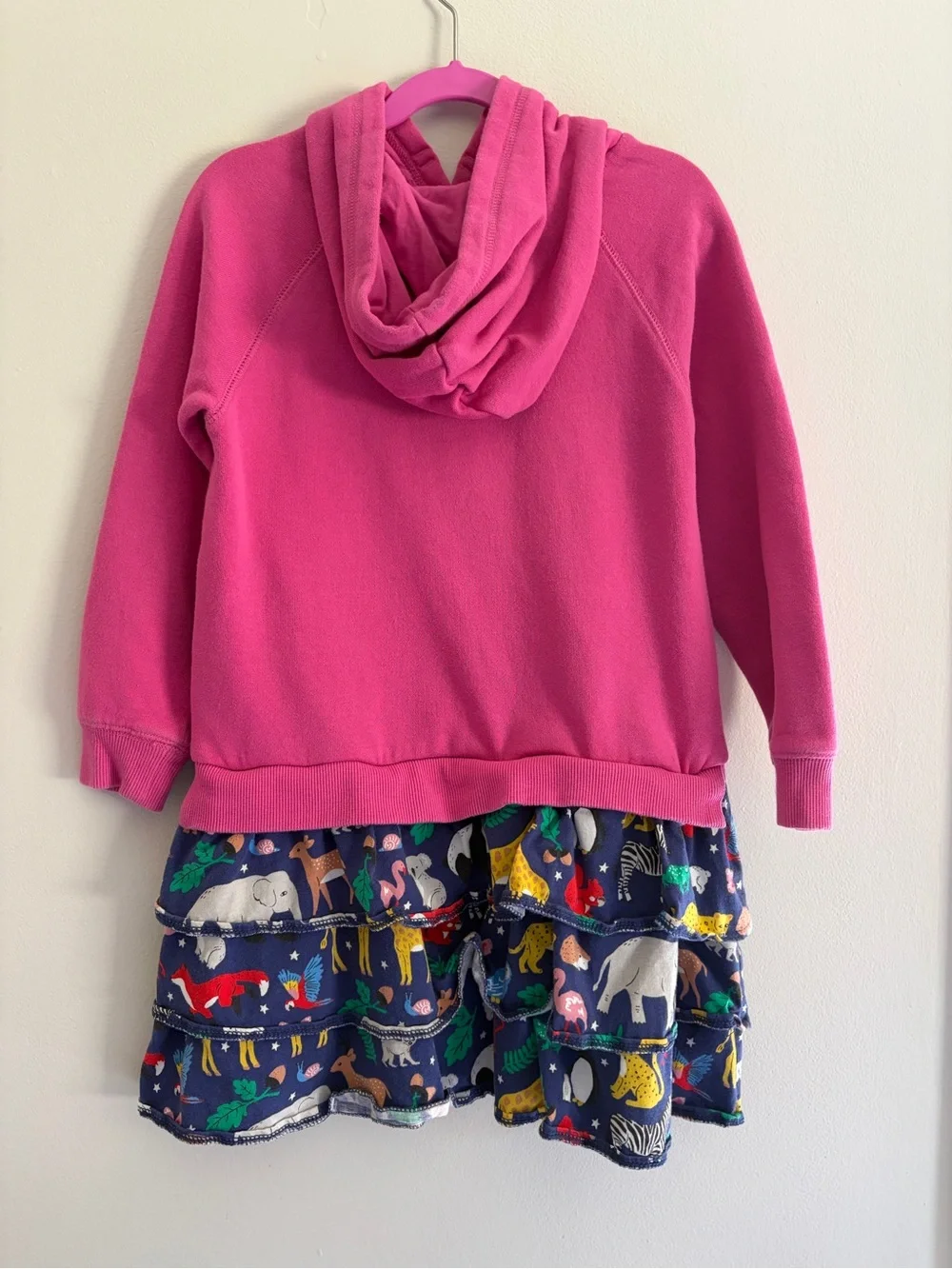Mini Boden Hooded Appliqué Dress, Size 8-9Y